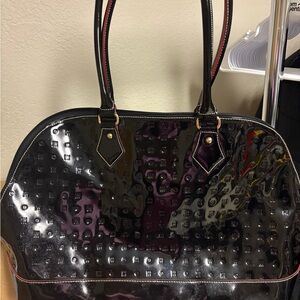 Arcadia Black Patent Leather Handbag